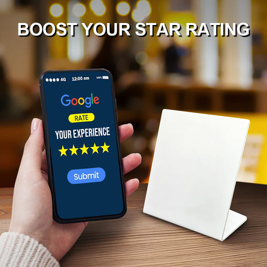 nfc Stand 13.56Mhz Programmable Google Reviews NFC Stand Table NT/AG 215 NFC Google Review Display nfc card personalized black and white