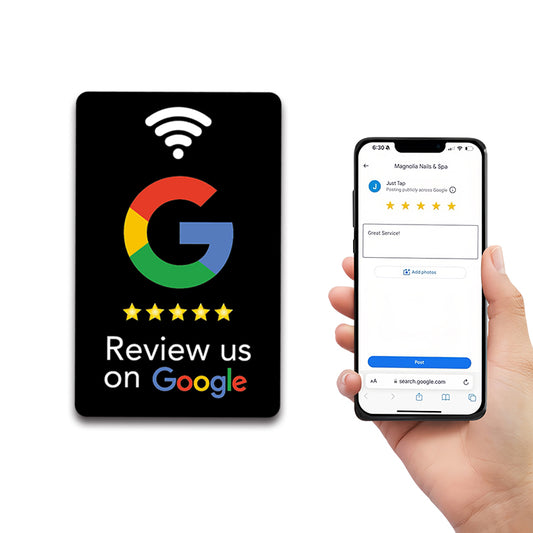 NFC 215 Programmable Google Review Acrylic Stickers Card NFC Station Table 13.56Mhz Waterproof NFC Stand Google Review Card Support Customization