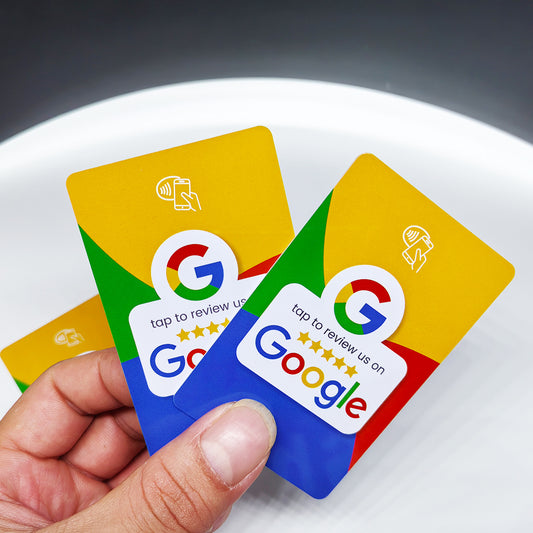 Custom Reusable Tag- Google Review Card - Instant Google Reviews Card - Customized QR Code and NFC Cards for Business, Google Review Tap Card