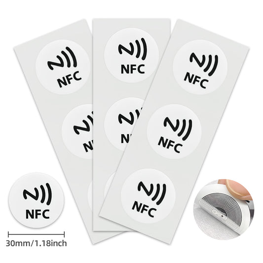NFC Stickers 30mm Rotundity 13.56MHz 504Bytes NFC215 Universal Label RFID Smart electronic Tags for All NFC Phones Color nfc tags